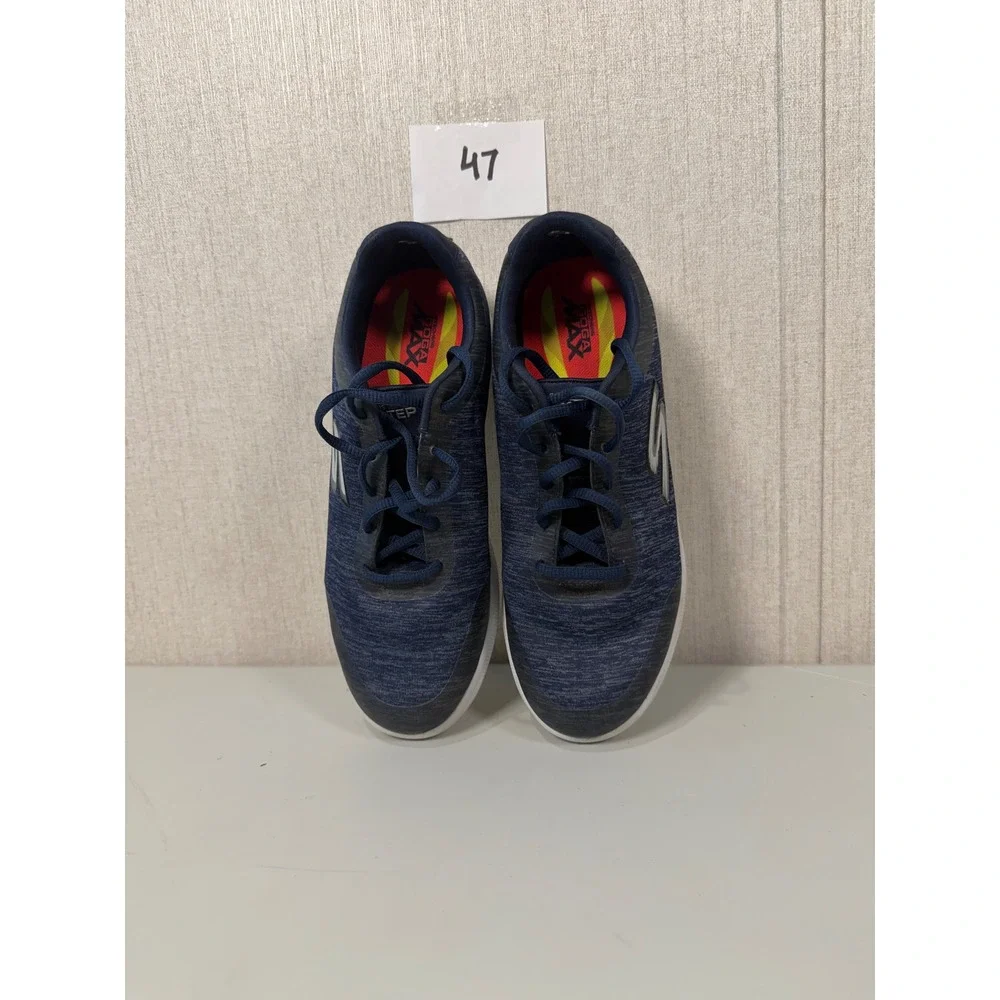 Skechers Go Step Lite Womens Navy Blue Goga Max Walking Shoes Sneakers size 7.5